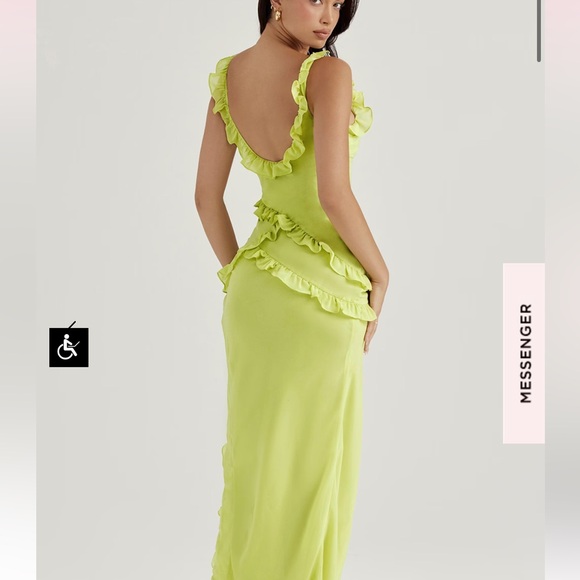 House of CB lime ruffle maxi dress - Picture 4 of 6
